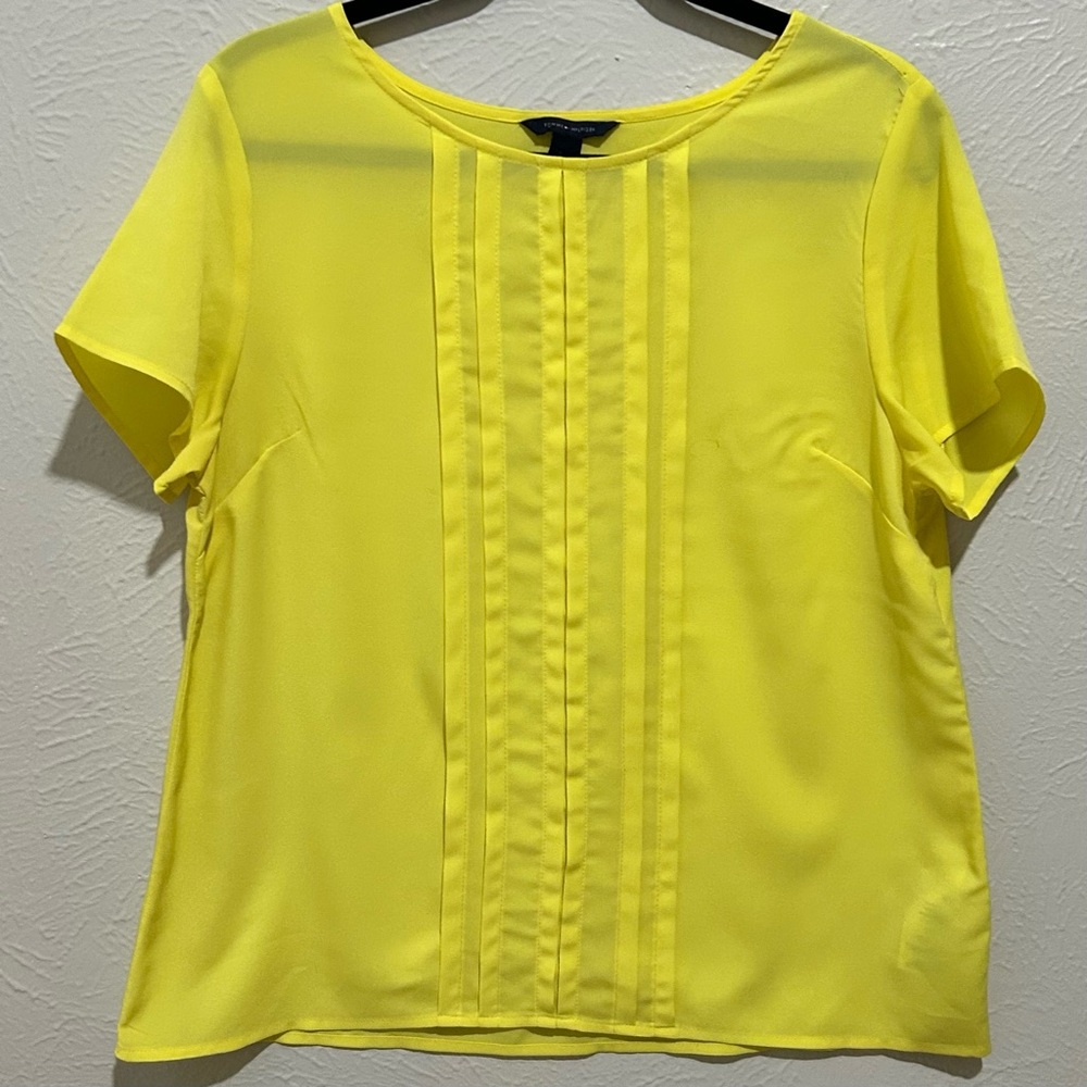 Tommy Hilfiger Large Bright Yellow Blouse Spring Summer Party Cruise Resort